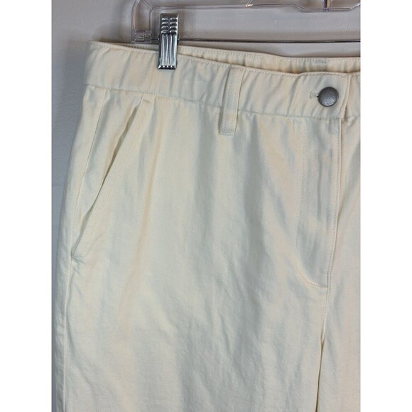 EILEEN FISHER Organic Cotton Tapered Leg Ivory Ankle Pant Women Large Undyed NEW - Picture 4 of 12